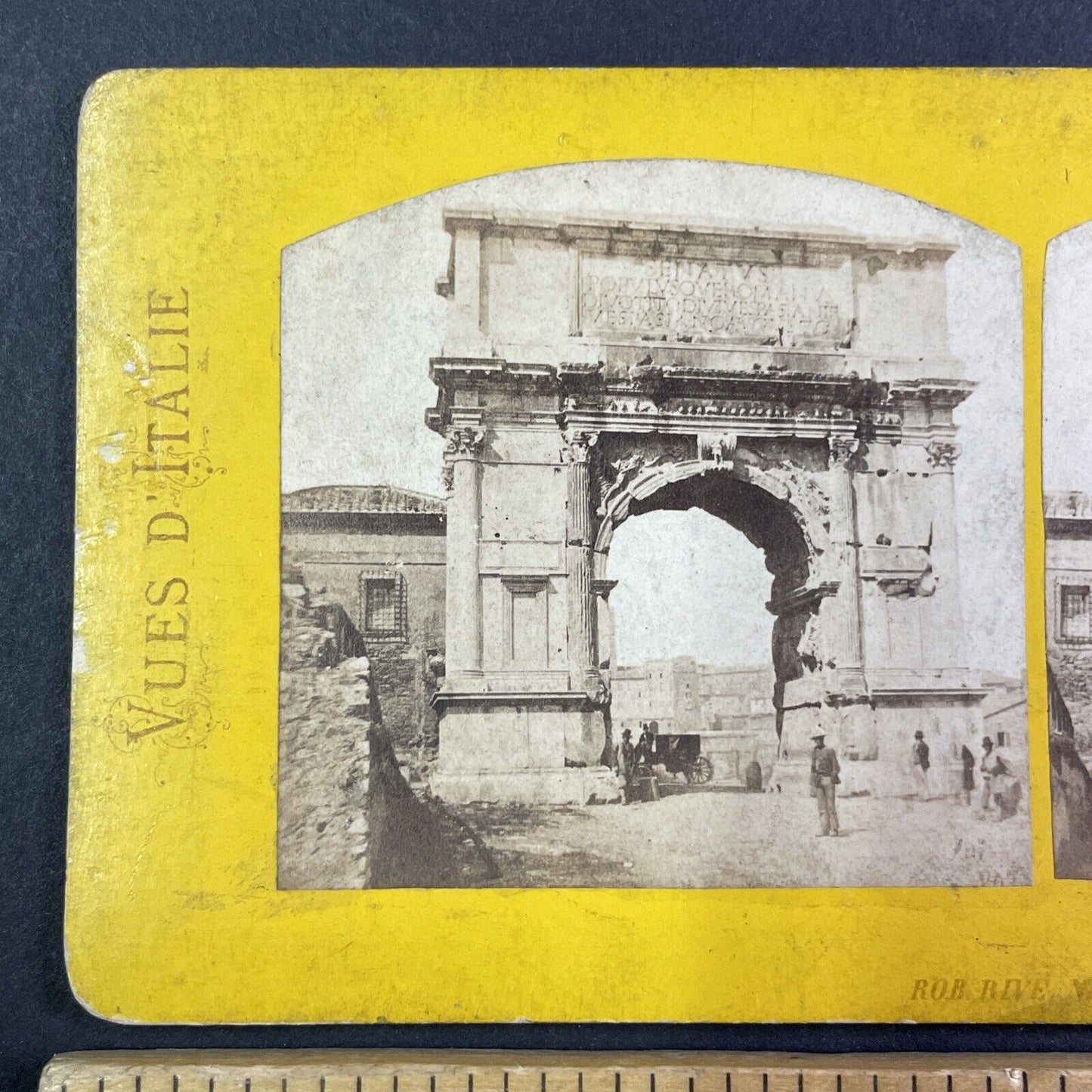 Arch of Titus in Rome Italy Stereoview Robert Rive Antique c1865 Y1426