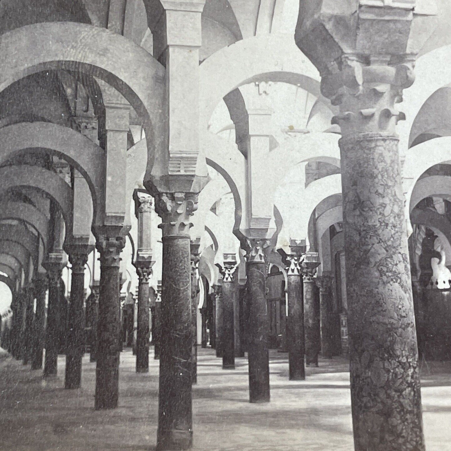 Mosque–Cathedral of Cordoba Spain Stereoview Photo Card Antique c1872 X1546