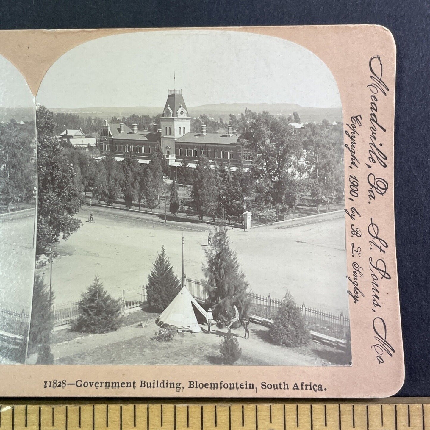 Government Building Bloemfontein South Africa Stereoview Antique c1900 Y1258