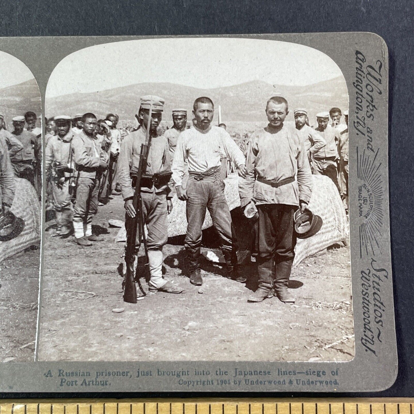 Russian Soldier Captured By The Japanese Army Stereoview Antique c1905 X2770