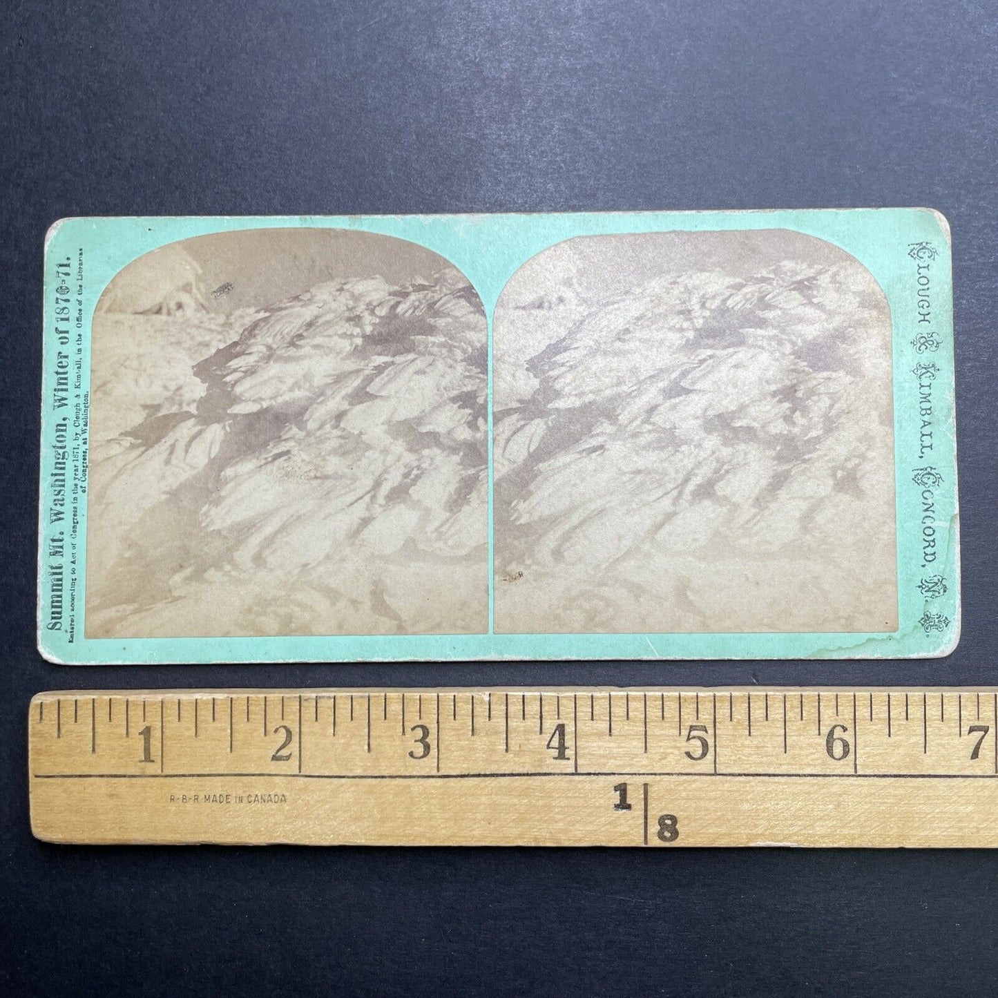 Antique 1871 Mt Washington Peak Summit In Winter Stereoview Photo Card P1204