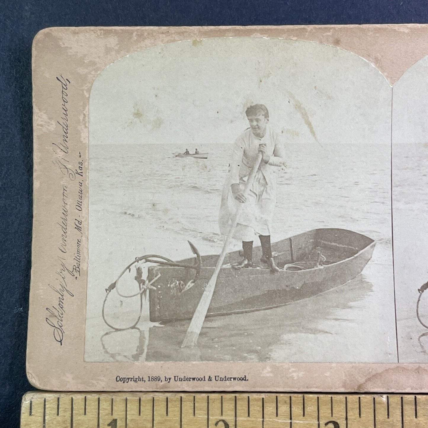 Maggie Ward Champion Diver Stereoview Coney Island NY Antique c1889 X1834