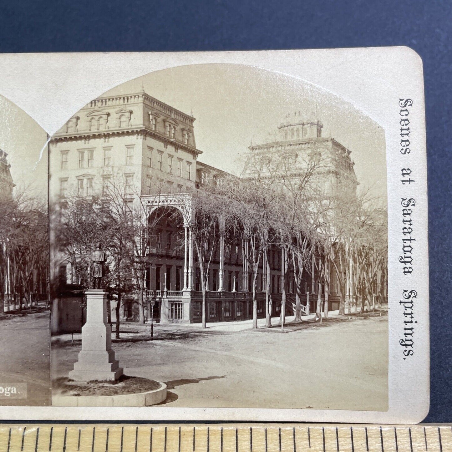 Antique 1880s United States Hotel Saratoga Springs Stereoview Photo Card V507