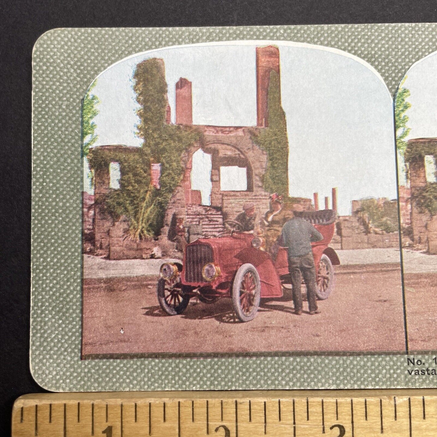 Antique 1910s San Francisco Earthquake Cadillac Stereoview Photo Card 2300-55