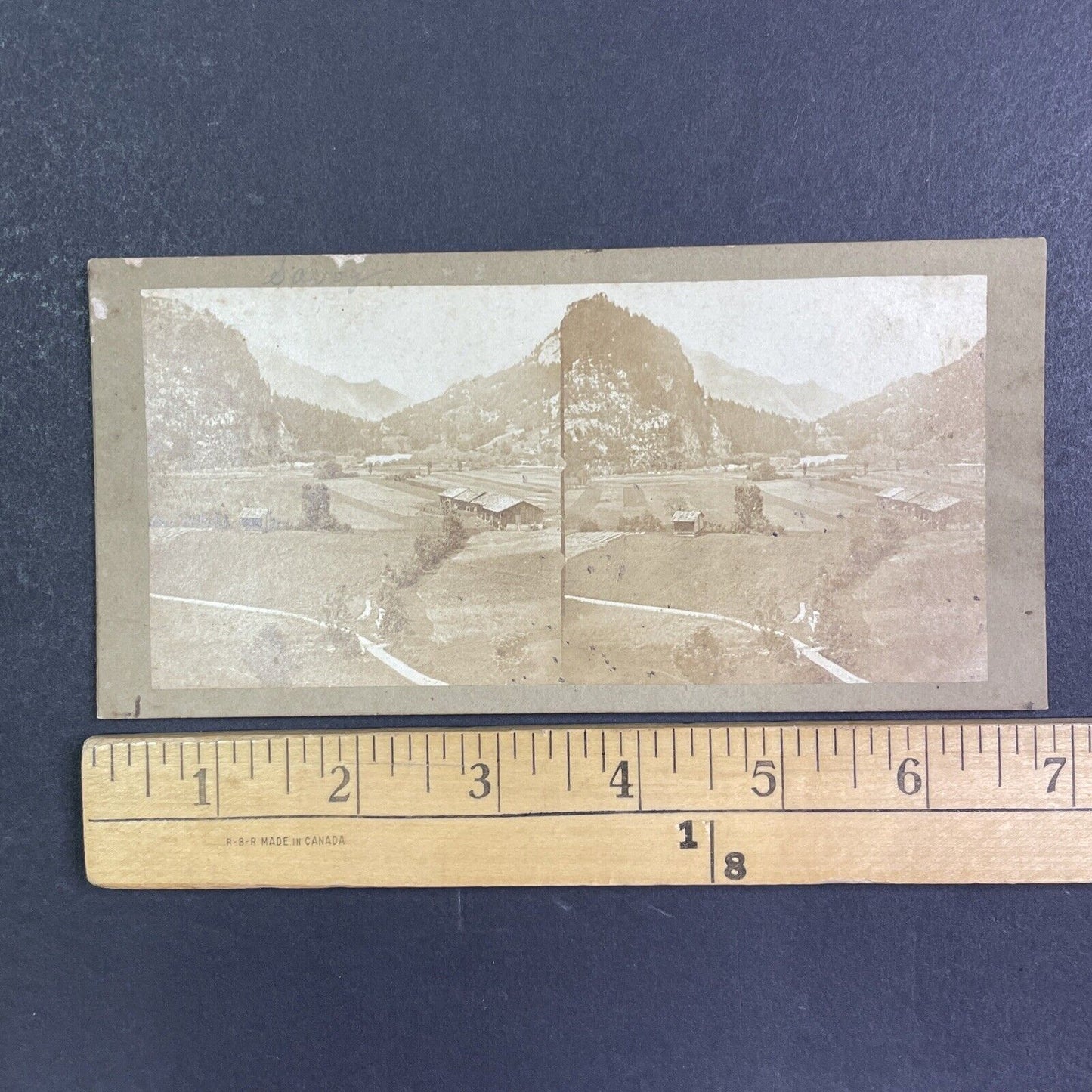 Samoens Village Savoie France Stereoview Antique c1855 Y1114