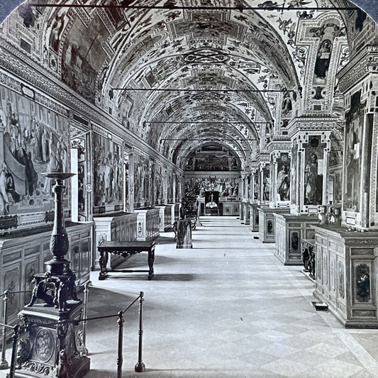 Antique 1910s Inside The Vatican Rome Italy Stereoview Photo Card P2728