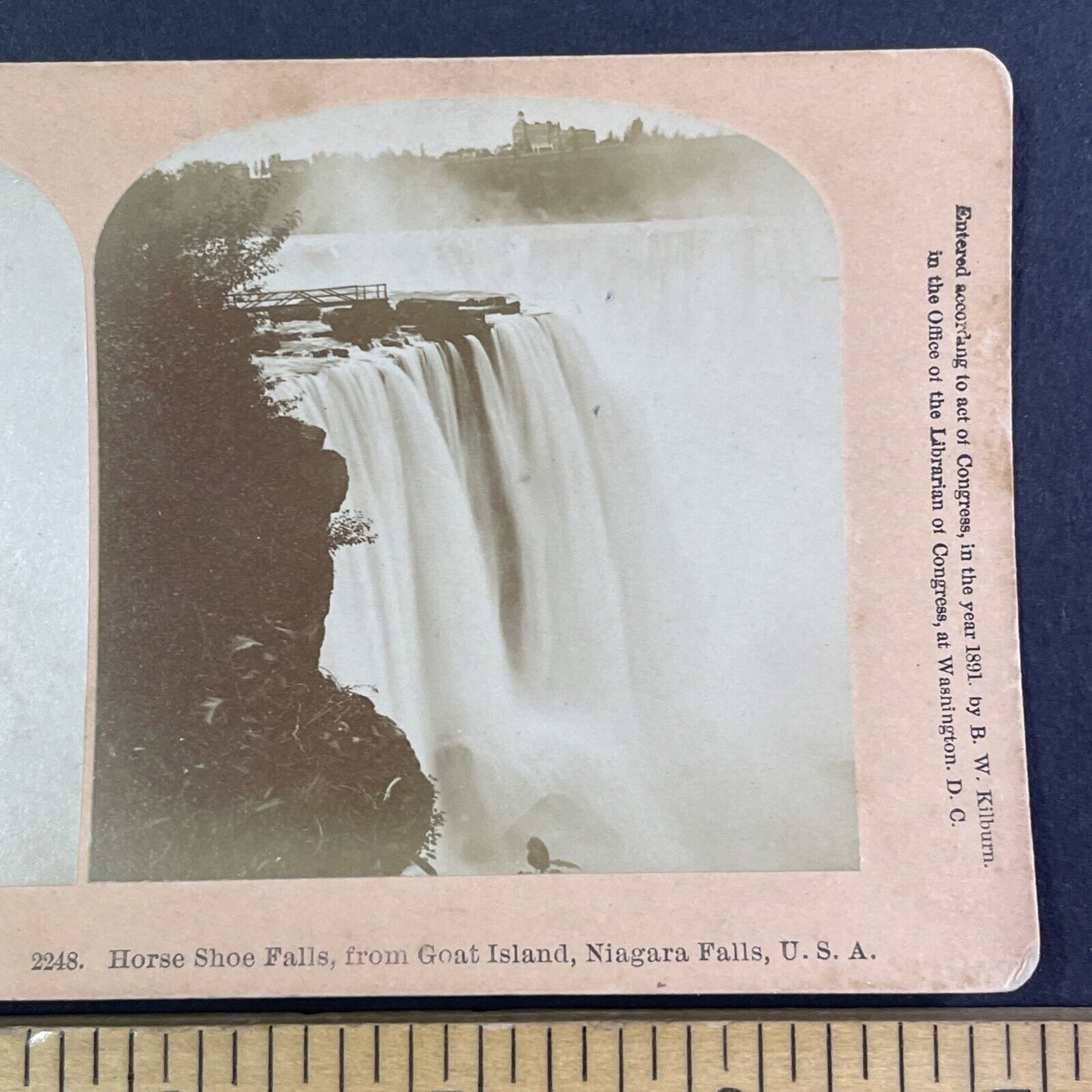 Where Terrapin Tower was Dynamited Stereoview Niagara Falls Antique c1891 Y2138