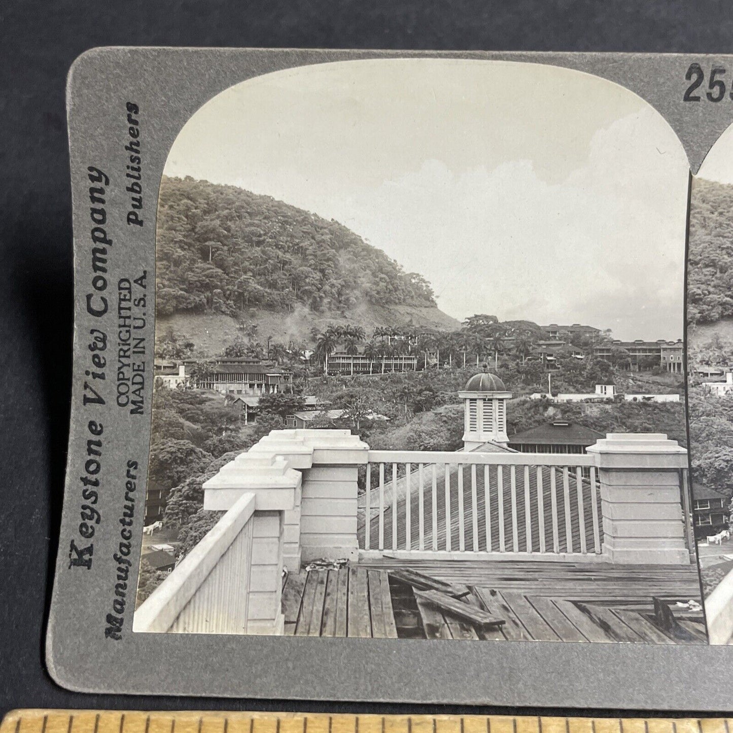 Antique 1910s Construction Worker Hospital Panama Stereoview Photo Card P4458