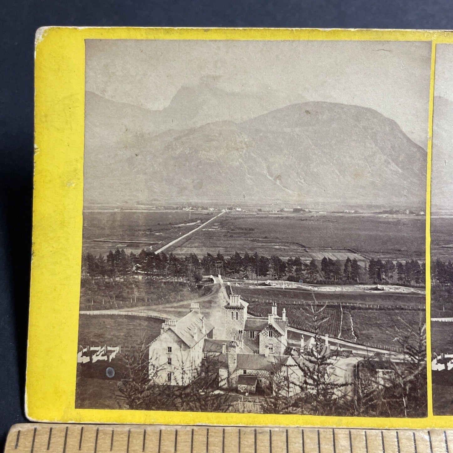 Antique 1870s Ben Nevis Old Scottish Church Scotland Stereoview Photo Card P5533