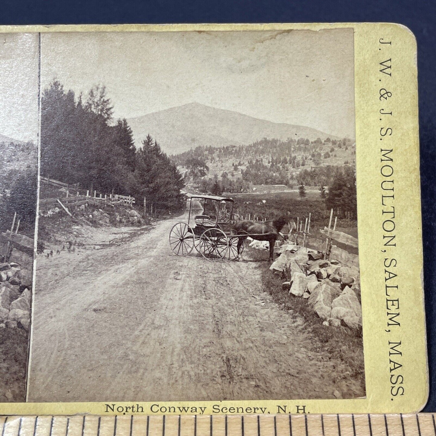 Antique 1860s Mount Kearsarge Wilmot NH Stereoview Photo Card V2122