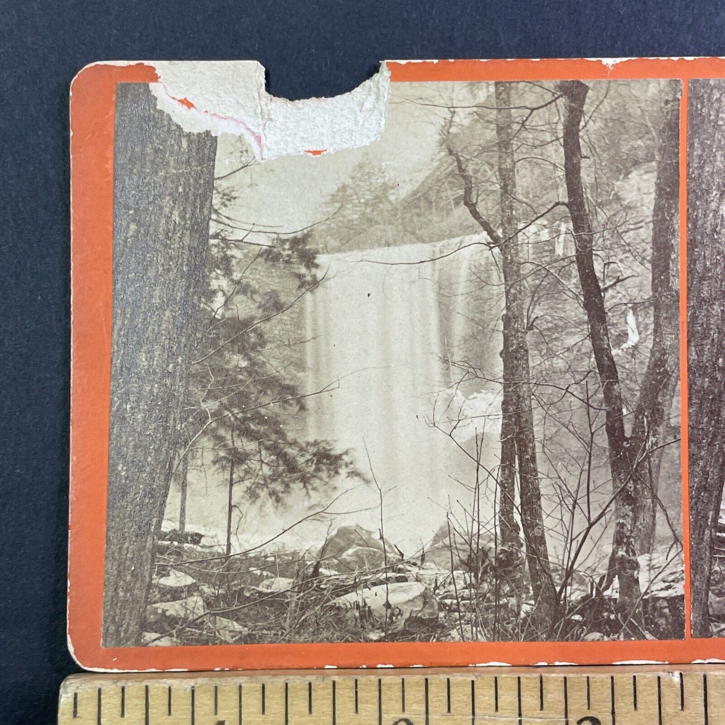 Lula Falls Chattanooga Valley Georgia Stereoview CS Newberry Antique c1869 X3666