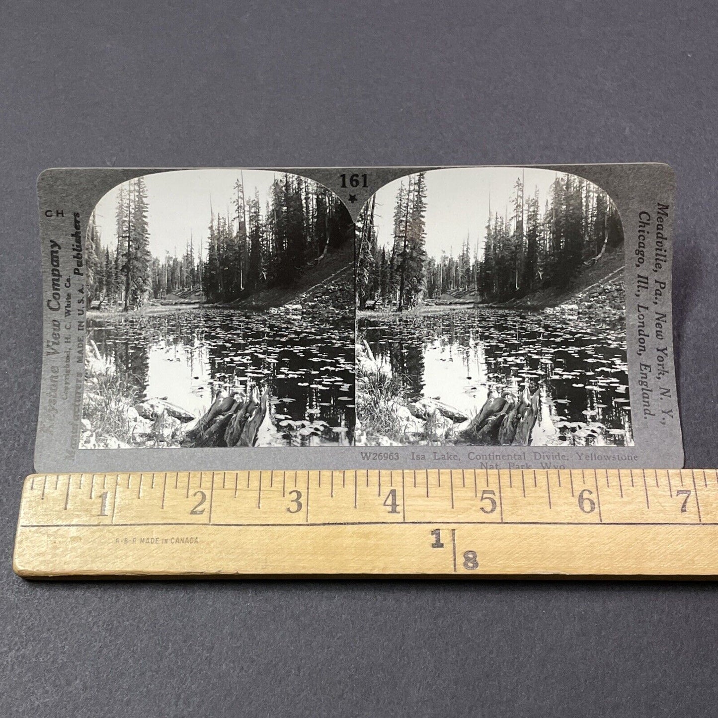 Antique 1910s Isa Lake Yellowstone Park Wyoming Stereoview Photo Card V2177