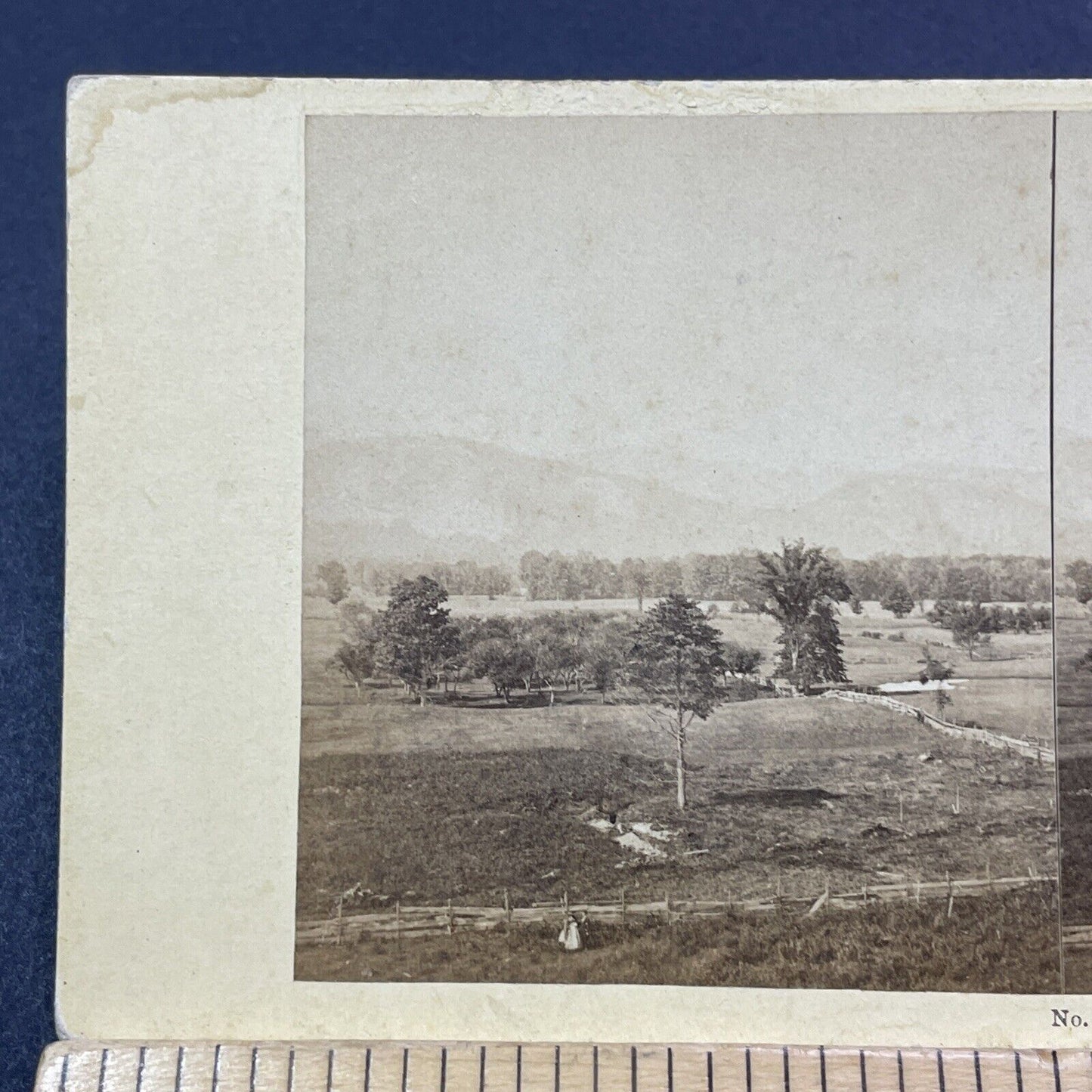 Antique 1870s Farms In North Conway New Hampshire Stereoview Photo Card V2016