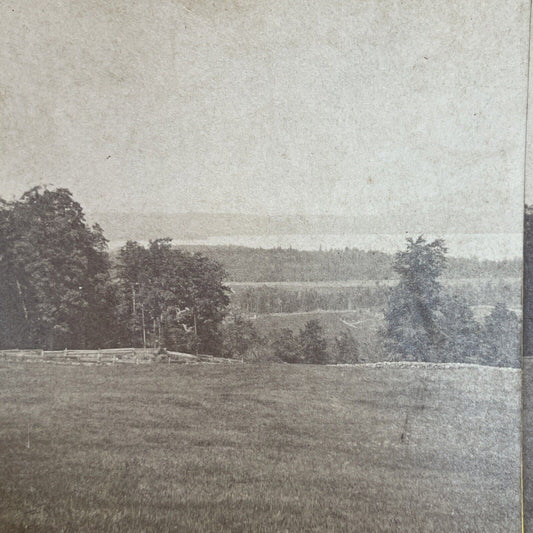 Antique 1870s Lake Memphremagog Derby Vermont Stereoview Photo Card V1708