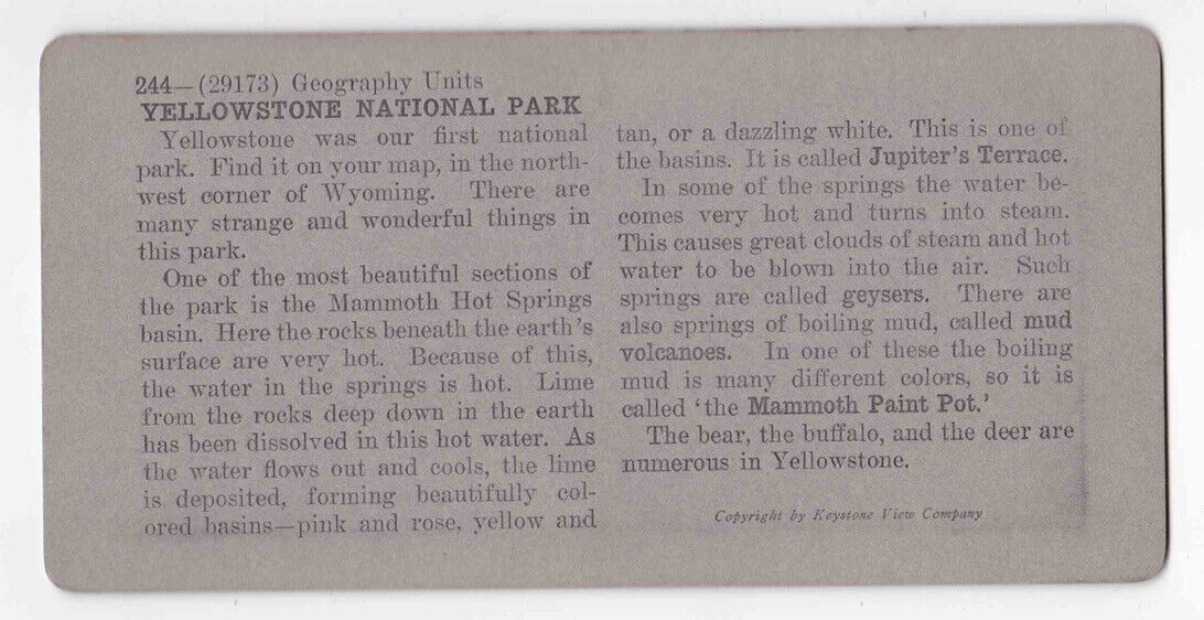 Antique 1906 Jupiter's Terrace, Mammoth Hot Springs Yellowstone Photo Card P115