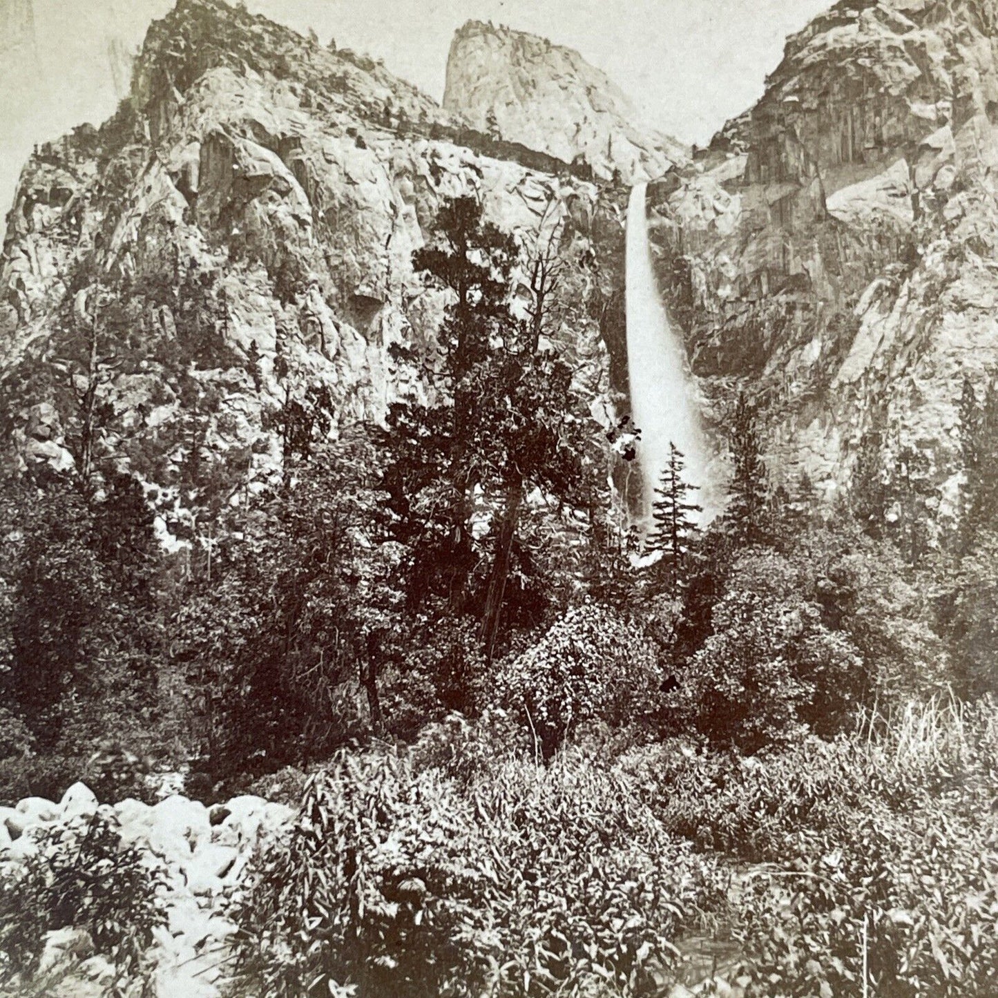 Bridalveil Falls Yosemite California Stereoview Yo-Semite Antique c1880 X4106