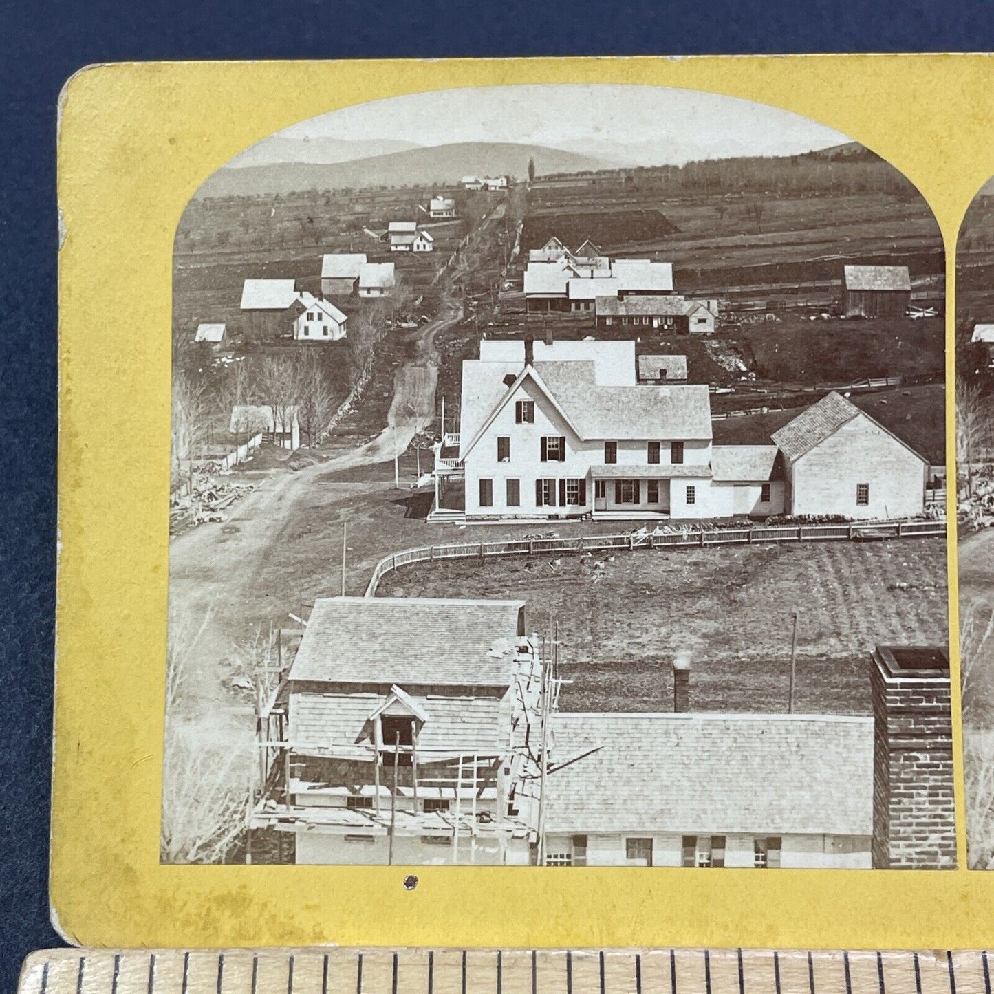 Antique 1870s Bethlehem New Hampshire Downtown Stereoview Photo Card V2061