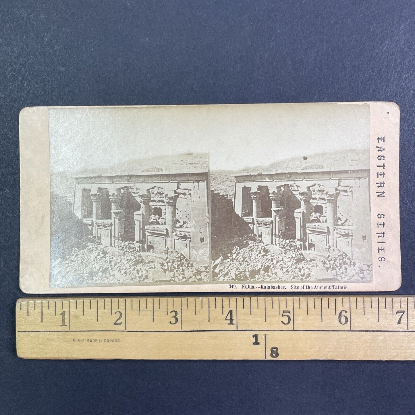 Temple of Kalabsha Nubia Aswan Egypt Stereoview Antique c1870s Y1009