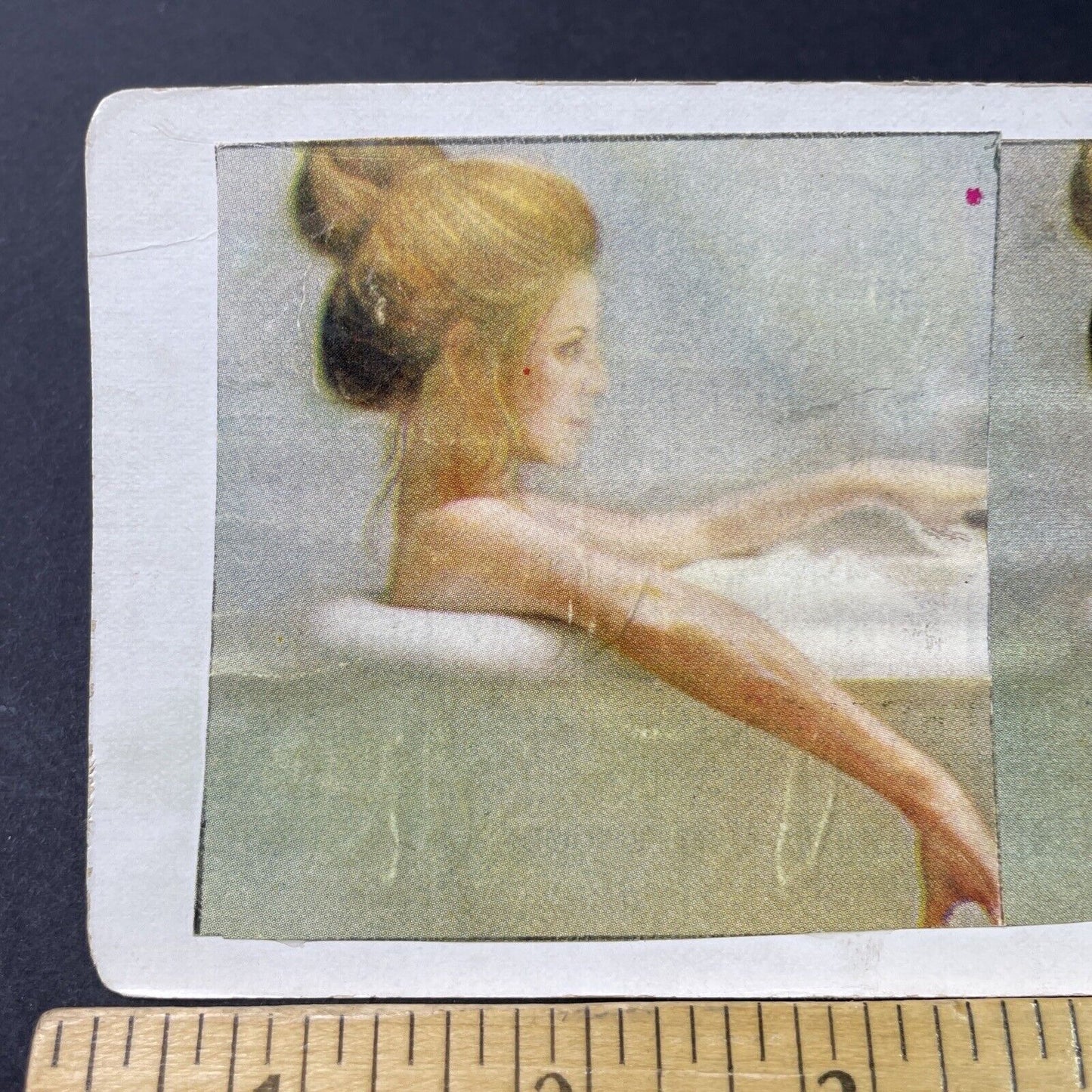 Antique 1890s Woman Taking A Bubble Bath In Bathtub Stereoview Photo Card P3020