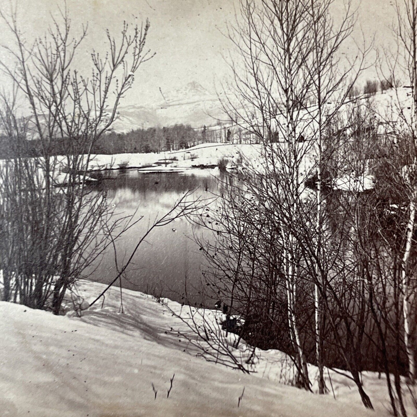 Chocorua River West Ossipee Stereoview NH Photo AB Hoag Antique c1872 X894