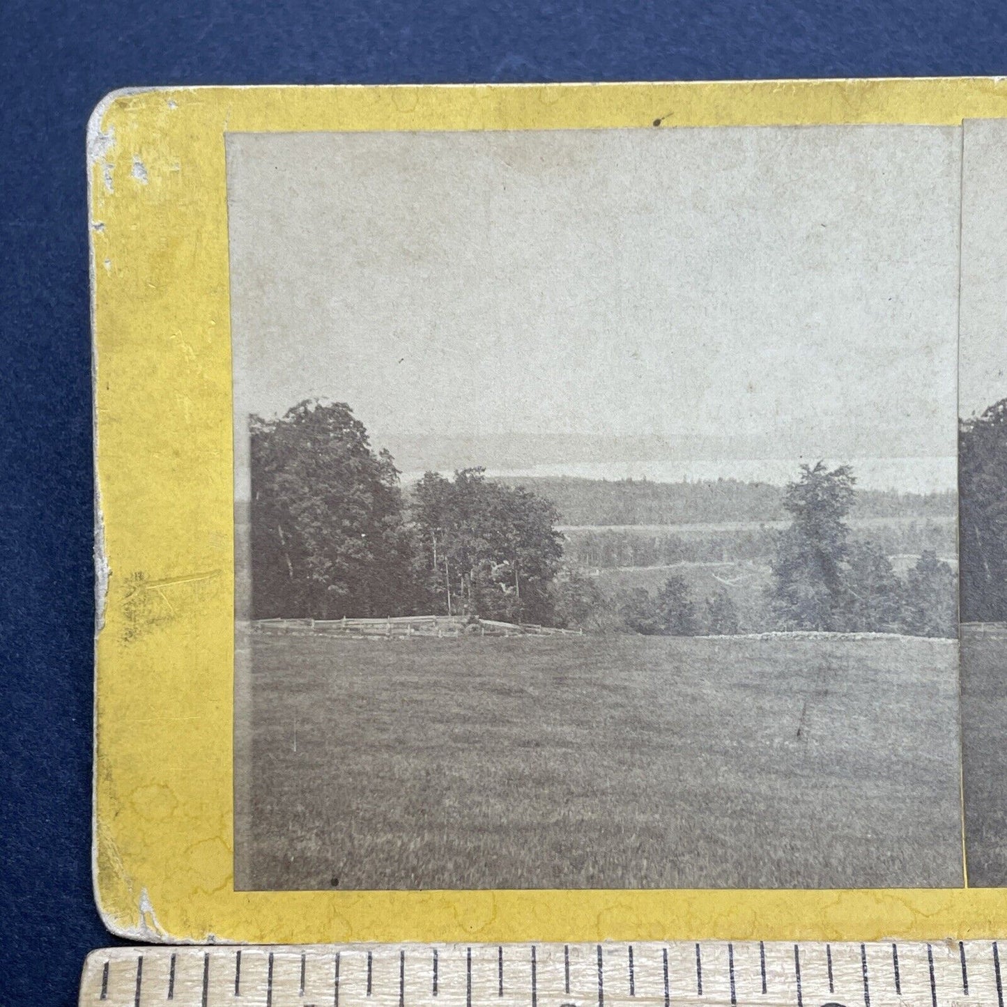 Antique 1870s Lake Memphremagog Derby Vermont Stereoview Photo Card V1708