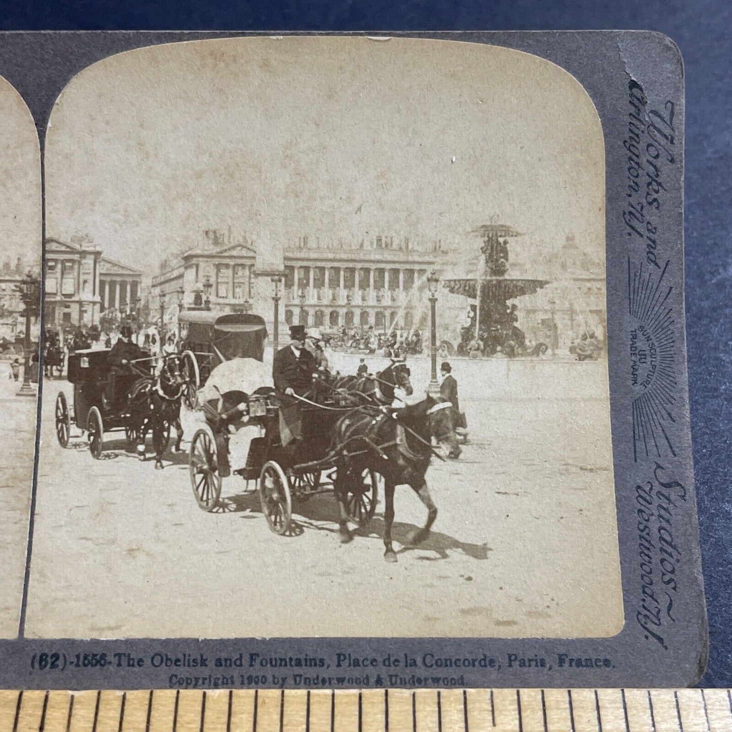 Antique 1900 Wealthy People In Horse & Buggy Paris Stereoview Photo Card P5181