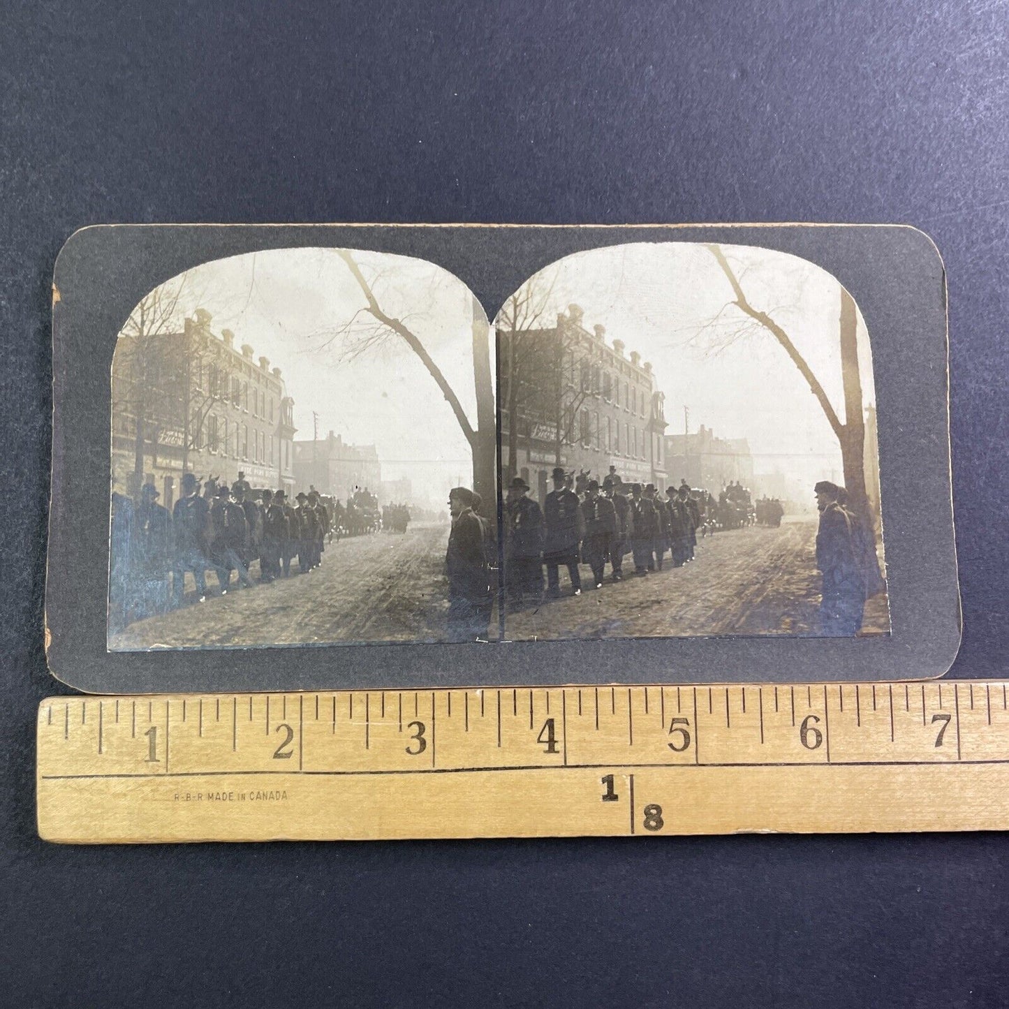 Civil War GAR Soldier Parade Stereoview Chicago Antique c1890 X1526