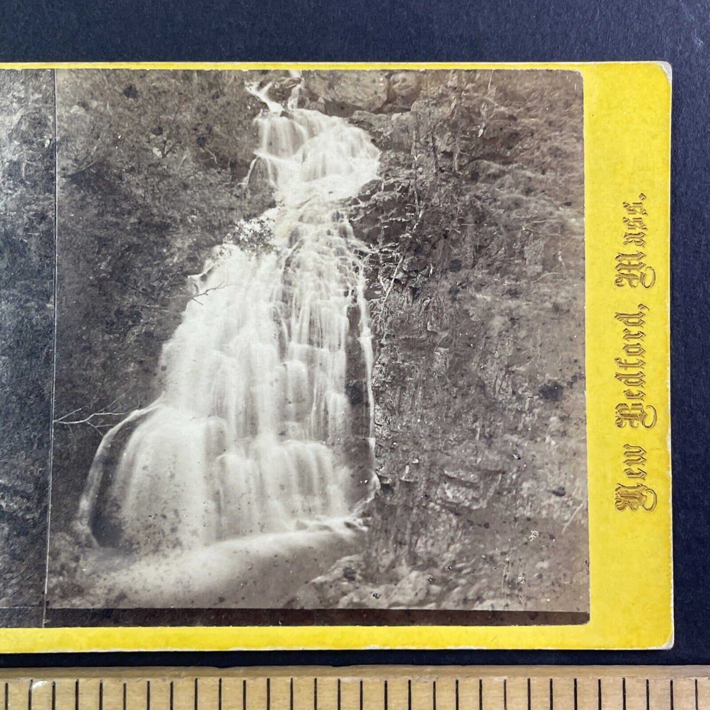 Crystal Cascade Franconia New Hampshire Stereoview S.F. Adams c1870s Y851