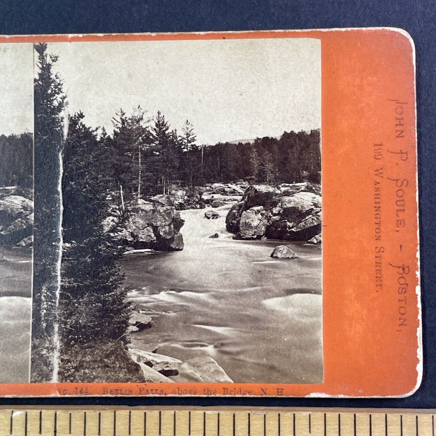 Berlin Falls New Hampshire Stereoview J.P. Soule Antique c1870 Y869