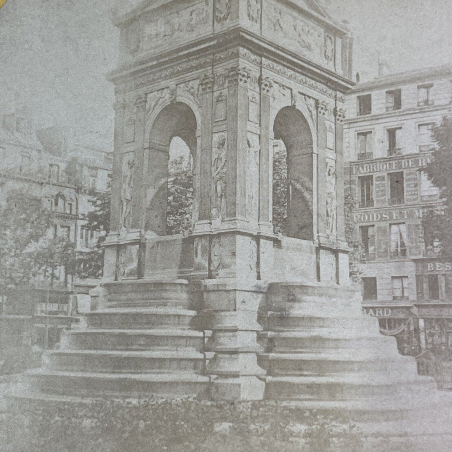 Fountain Of Innocence Paris France Stereoview BW Kilburn Antique c1873 X1569