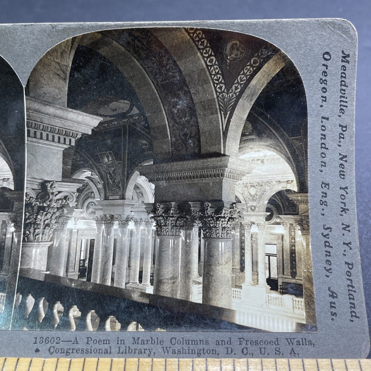 Antique 1903 Congressional Library Washington DC Stereoview Photo Card P1923