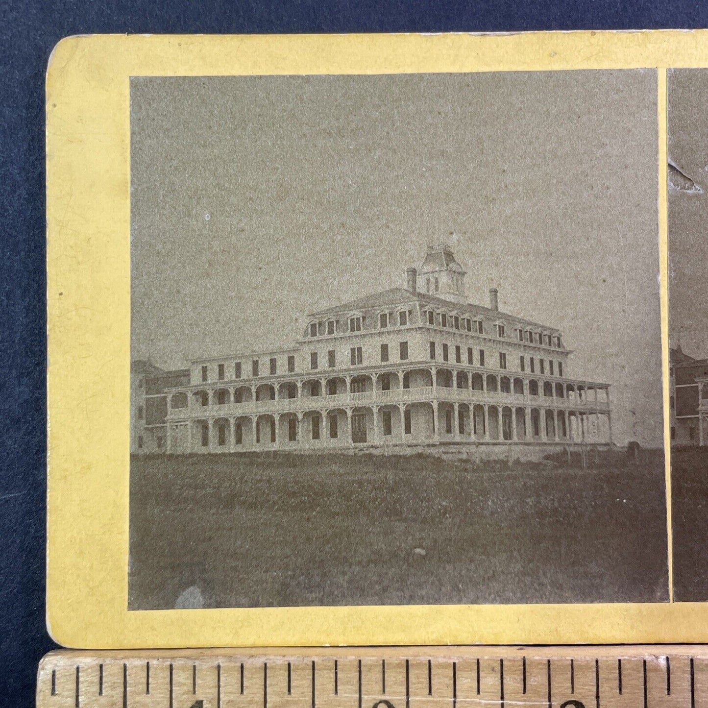 Island Ledge House Stereoview Well's Beach Maine AP Munger Antique c1870 X997