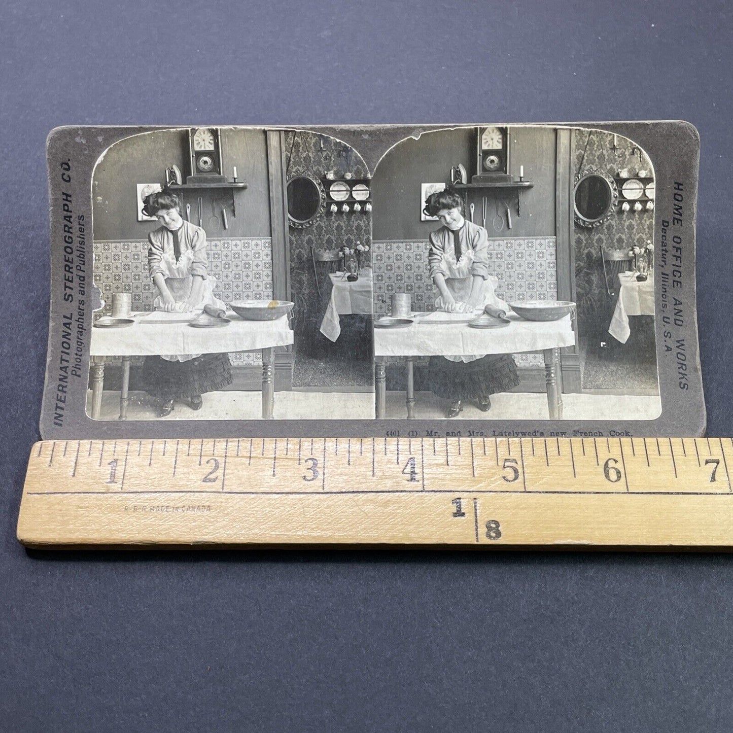 Antique 1903 French Cook Flirts With Photographer Stereoview Photo Card P2650