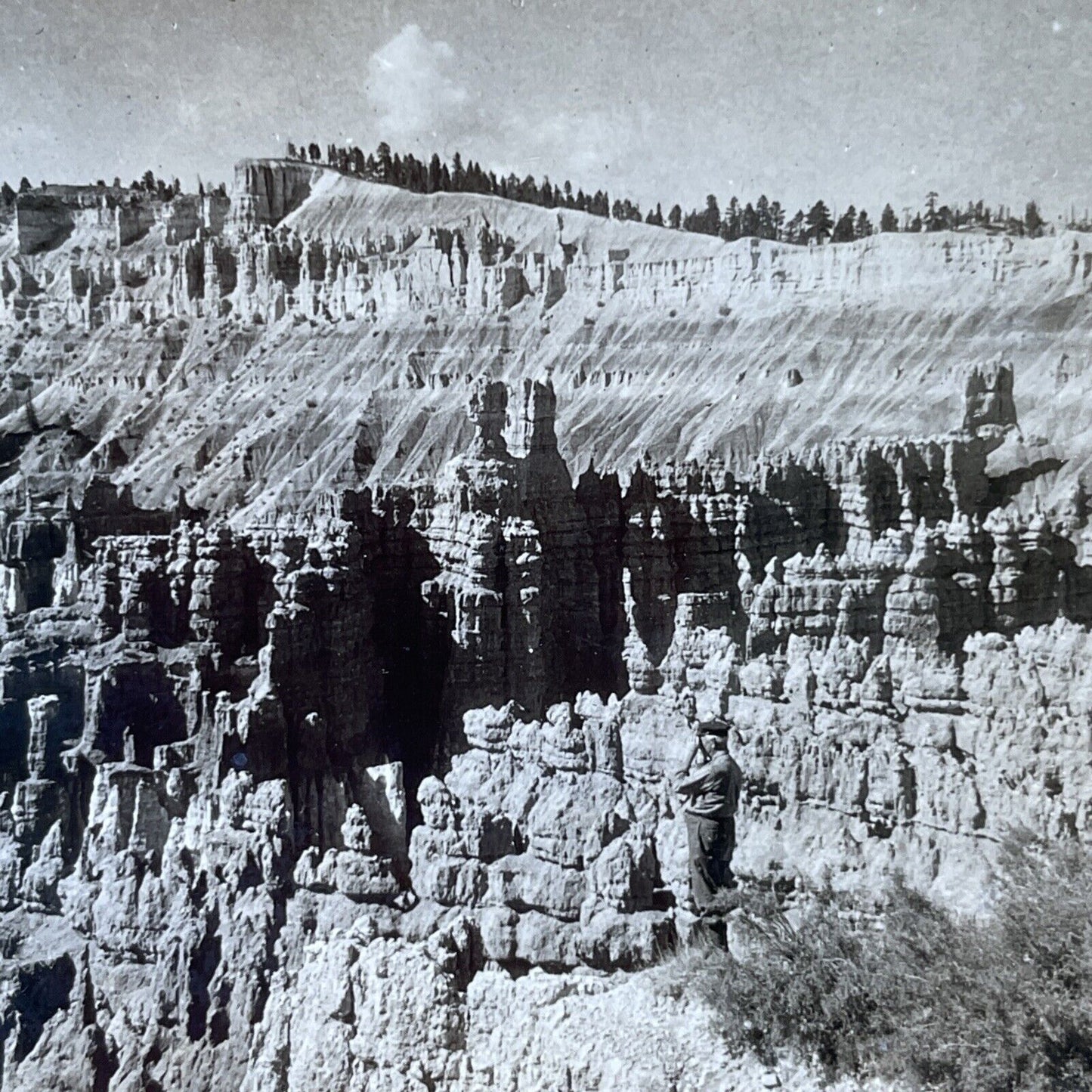 Antique 1910s Bryce Canyon Inspiration Point Utah Stereoview Photo Card P2764