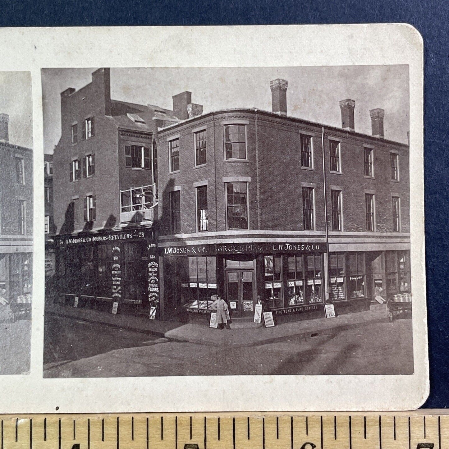 LW Jones Grocery Store Stereoview St. Louis Missouri Antique c1920 X1508