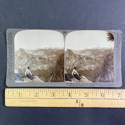 Half Dome From Eagle Peak Yosemite California Stereoview Antique c1896 Y1030