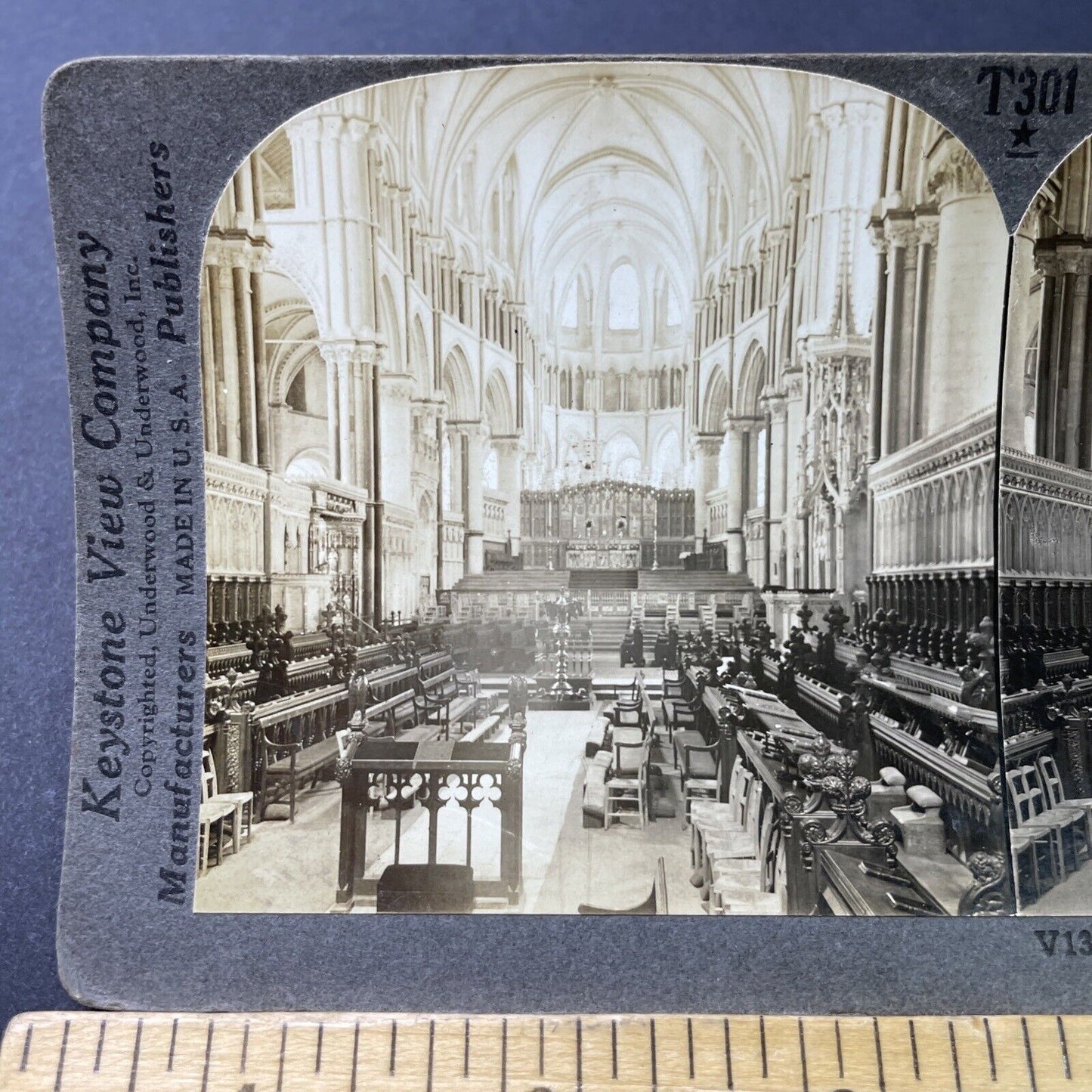 Antique 1910s The Cathedral Choir Canterbury England Stereoview Photo Card P3026