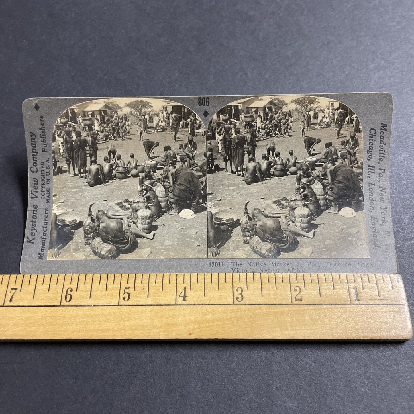 Antique 1920s Swahili Tribal Tribe Nyanza Kenya Stereoview Photo Card P4973