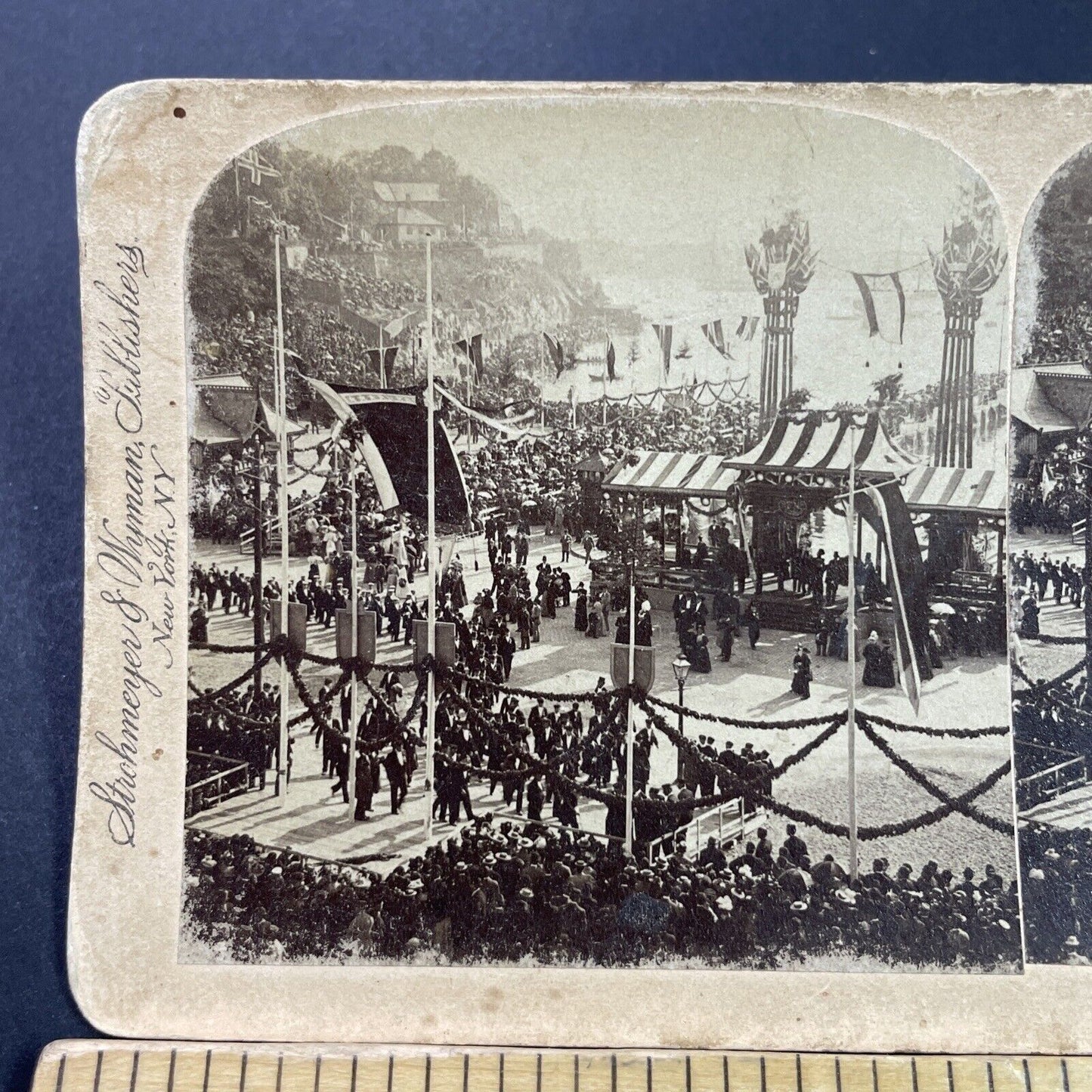 Antique 1890s Dr. Nansen Parade Oslo Norway Stereoview Photo Card P3864