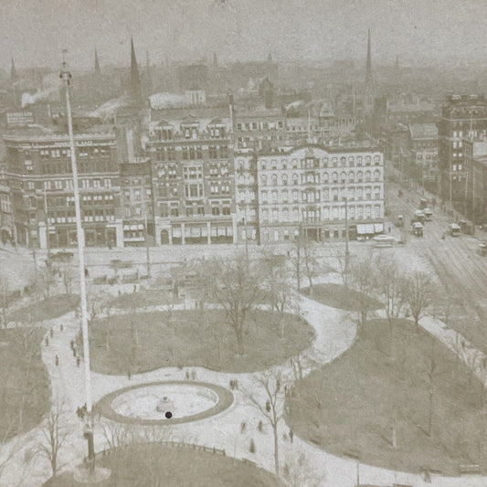 Antique 1890s Union Square Manhattan New York Stereoview Photo Card P856-11