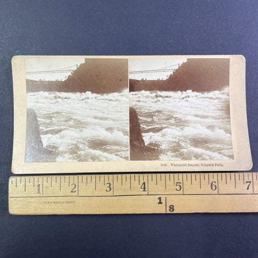 Whirlpool Rapids Niagara Falls Gorge Stereoview Antique c1880 Y2130