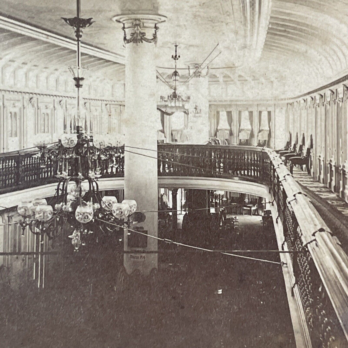 Interior Of Steamer Ship Bristol Stereoview Saloon Lounge Antique c1870 X2720