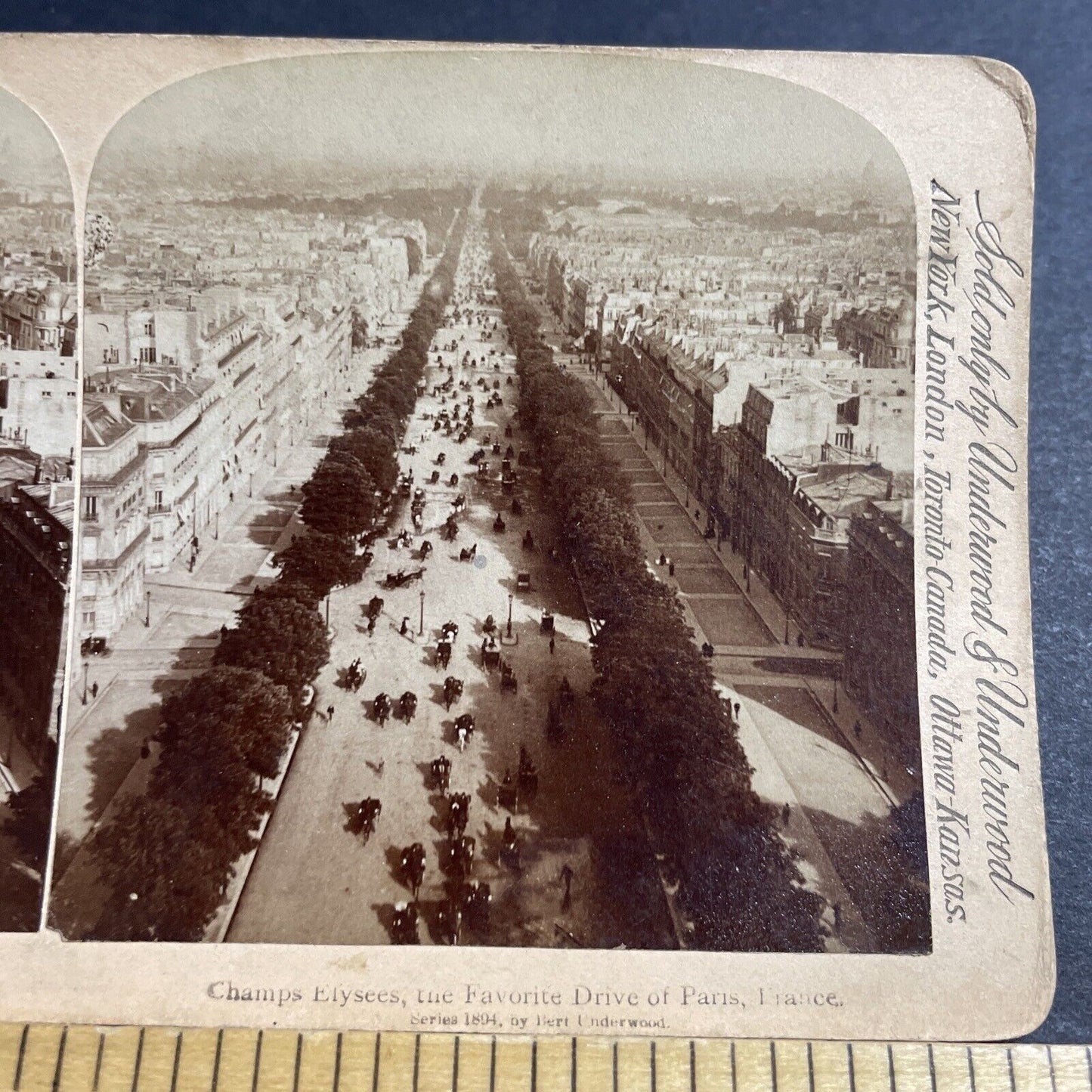 Antique 1894 The Main City Street In Paris France Stereoview Photo Card P5151