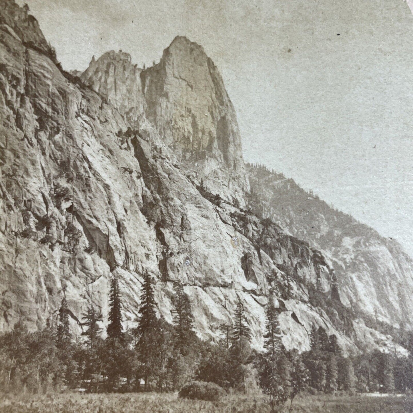 Antique 1887 Sentinel Mountain Yosemite California Stereoview Photo Card P3495