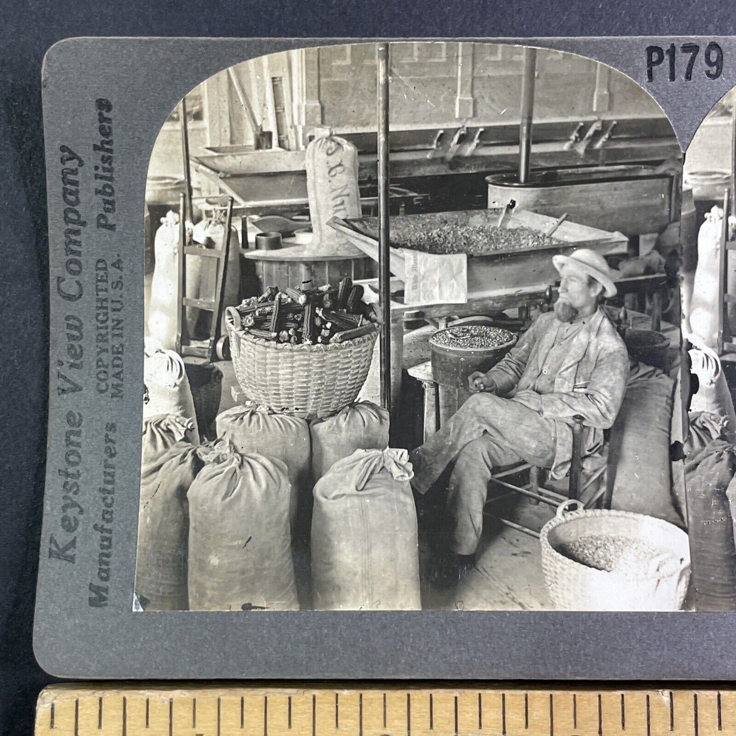 Old Grist Mill White Mountains New Hampshire Stereoview Antique c1909 Y1233