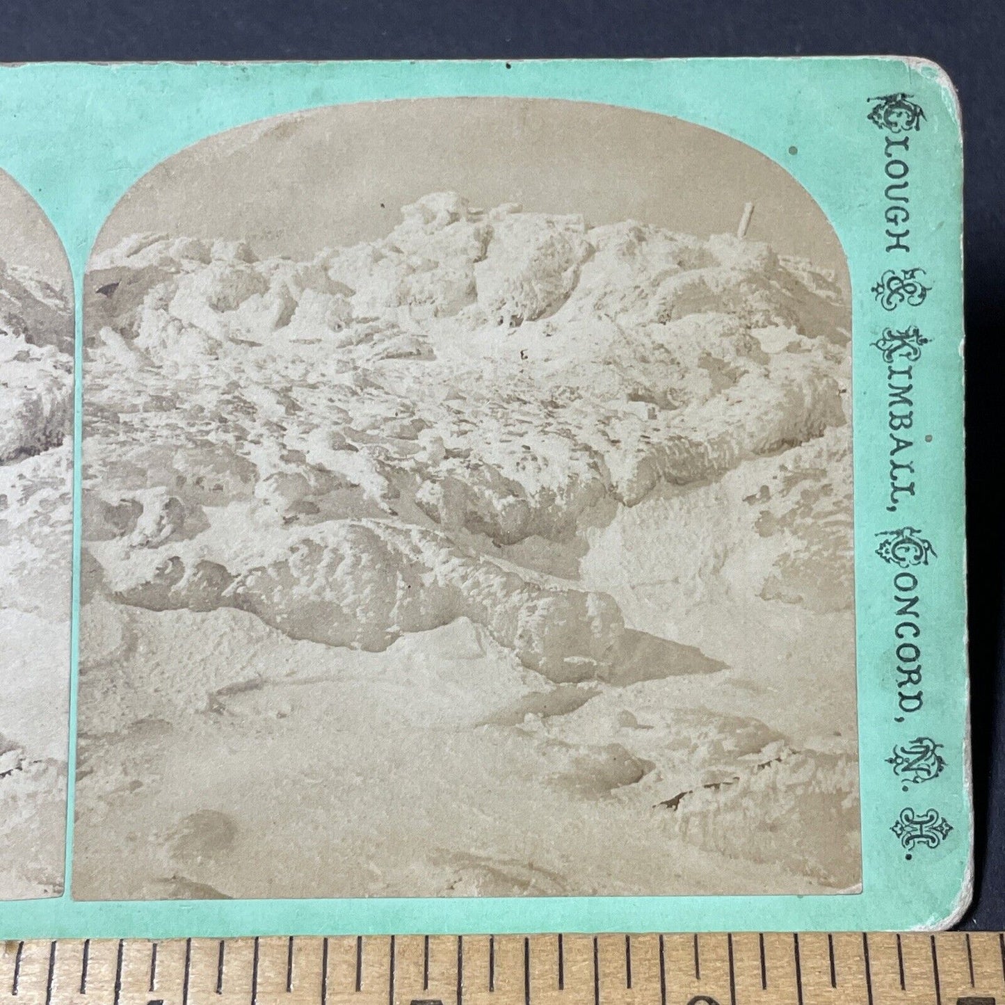 Antique 1871 Winter Summit Of Mount Washington Stereoview Photo Card V1842