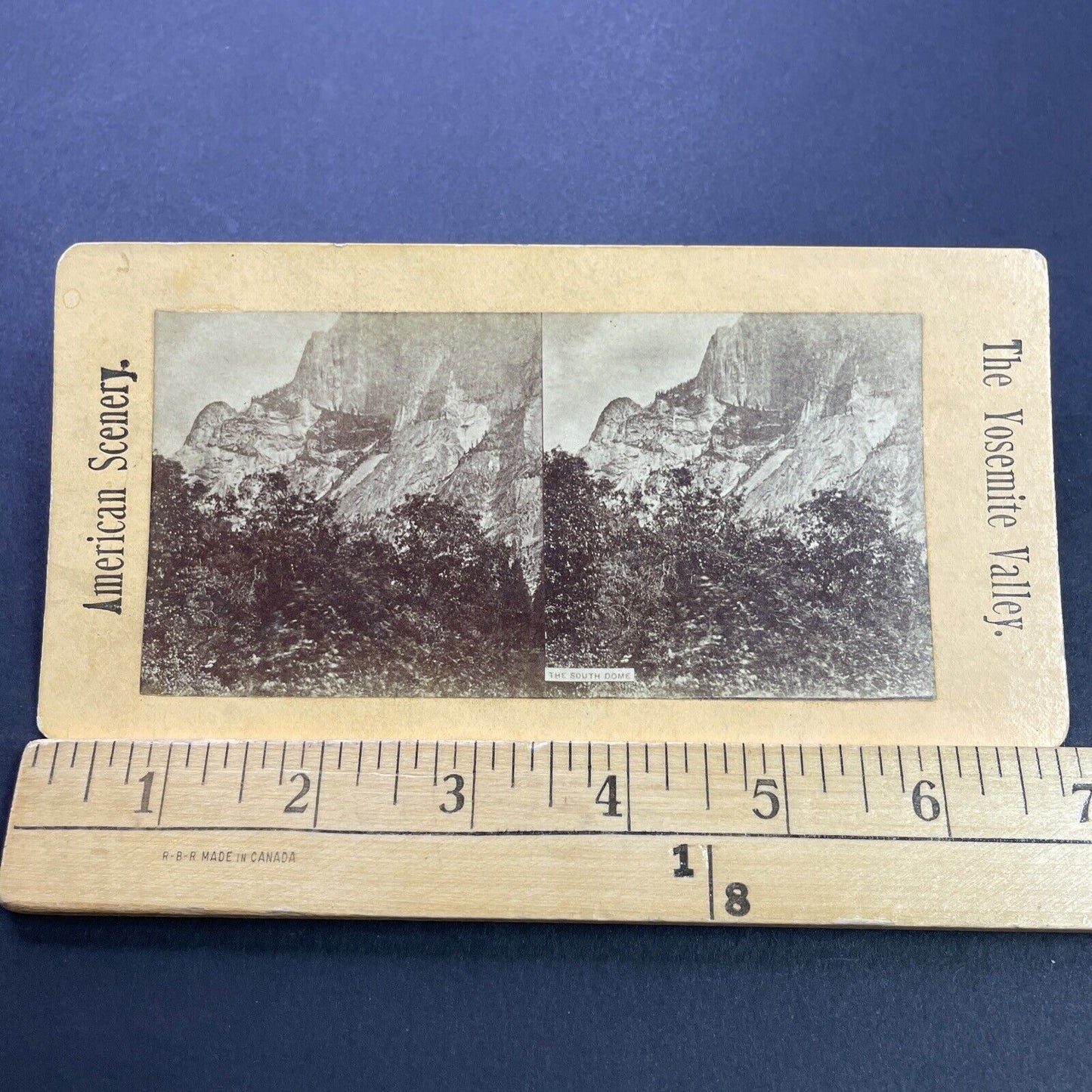 Antique 1870s South Dome Yosemite Park CA Stereoview Photo Card P3527