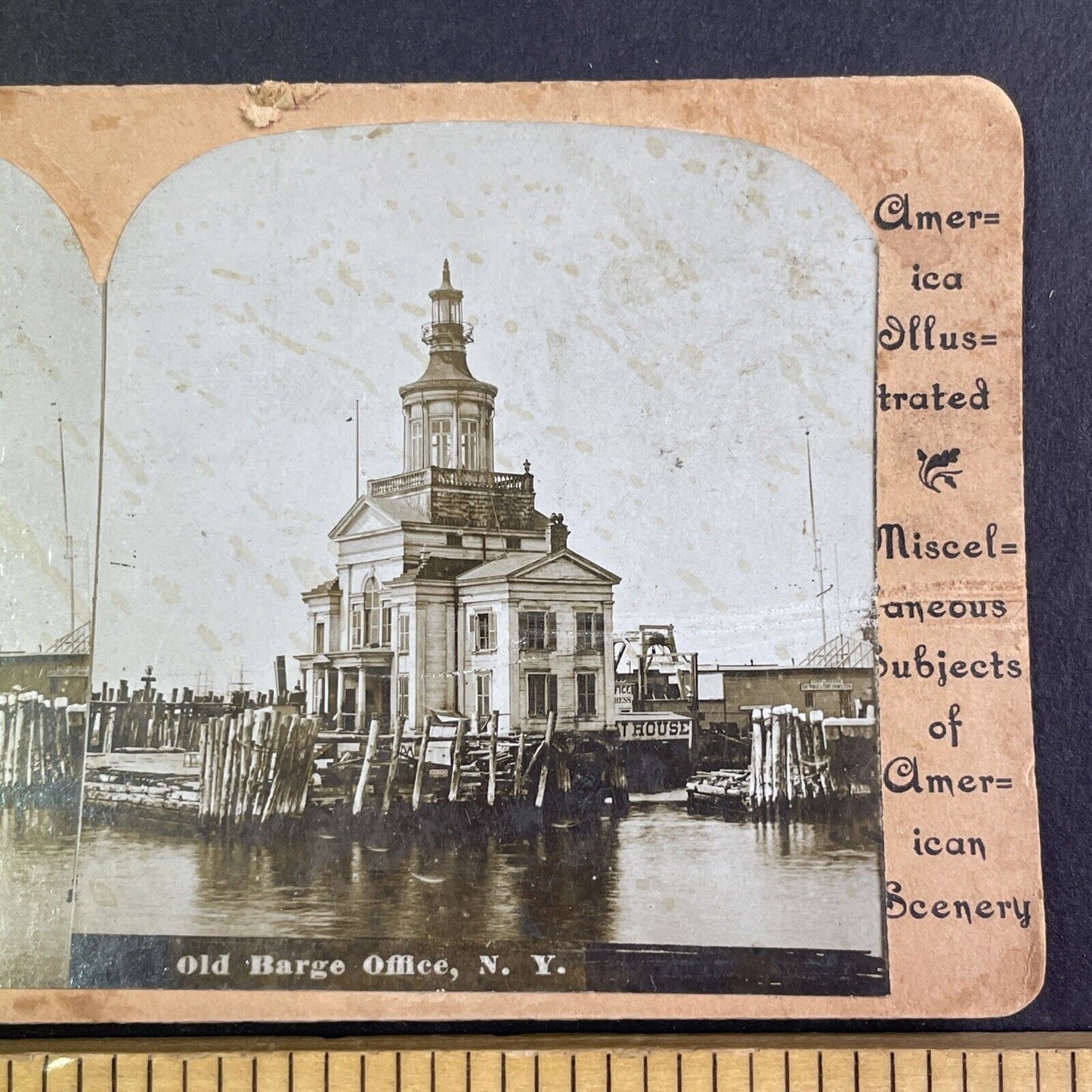 Barge Office Manhattan New York City Stereoview Montgomery Ward c1890 X1934