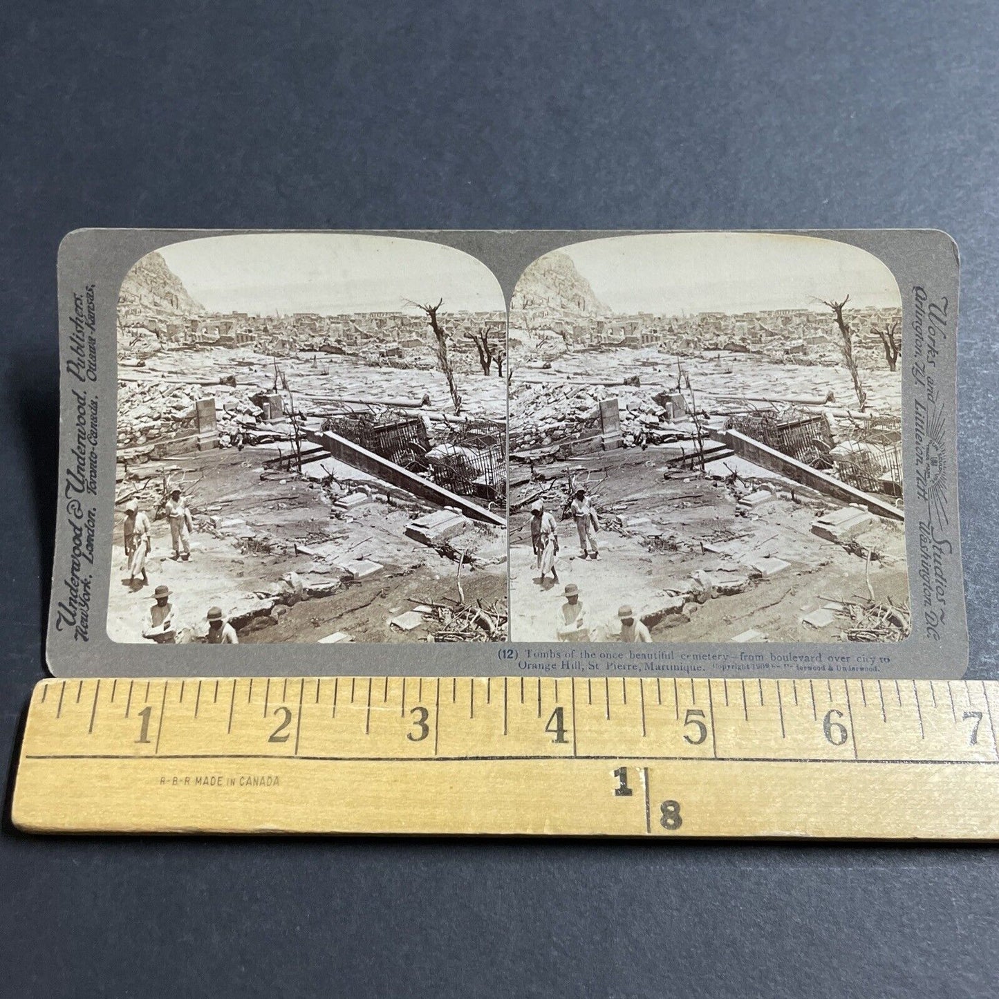 Antique 1902 Saint Pierre Destroyed By A Volcano Stereoview Photo Card P5577