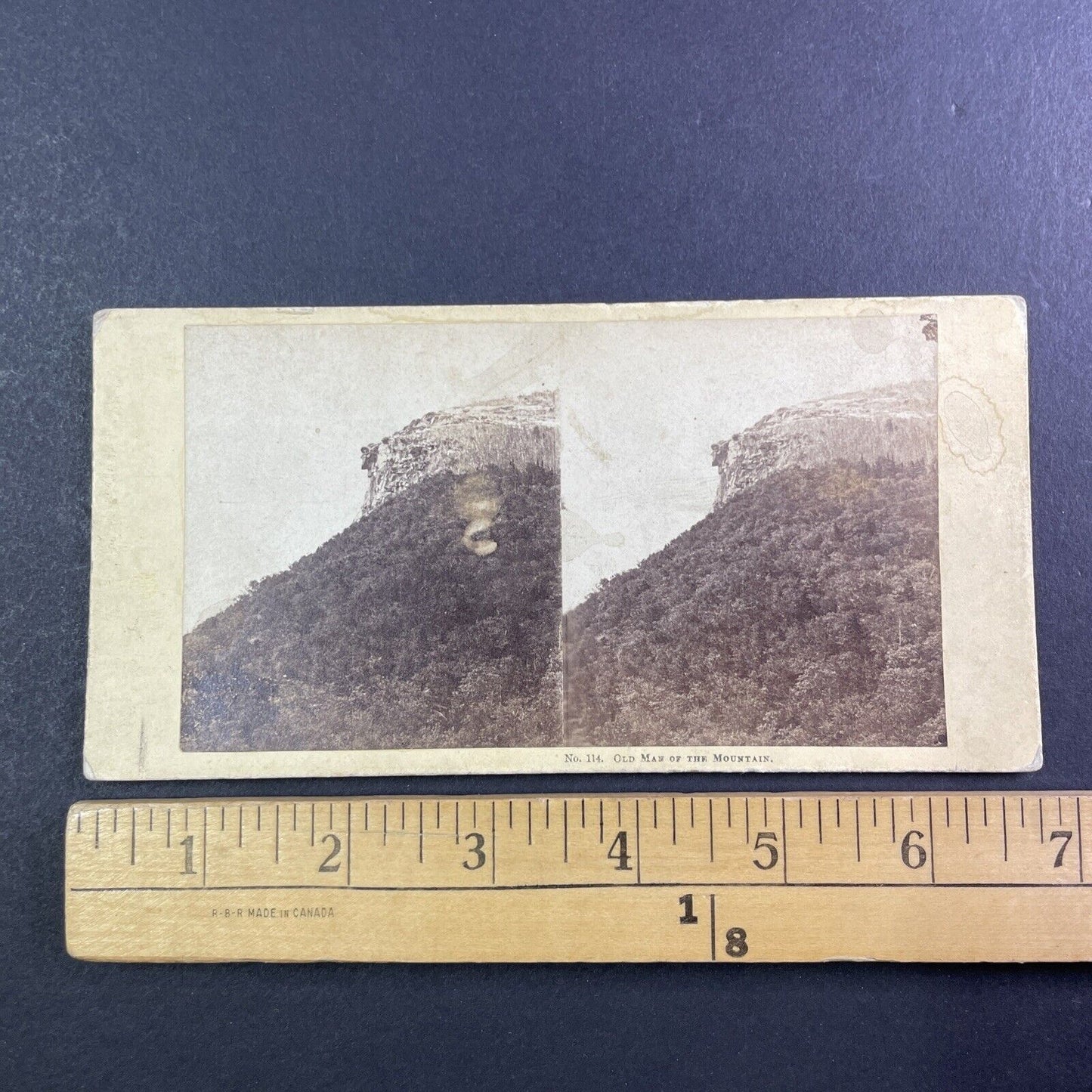 Old Man of the Mountain New Hampshire Stereoview J.P. Soule Antique c1870s Y868